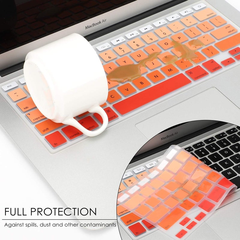 Allinside Orange Ombre Keyboard Cover Skin for MacBook Pro 13" 15" 17" (2015 or Older Version), MacBook Air 13" A1369/A1466, Older iMac Wireless Keyboard MC184LL/B - Image 5